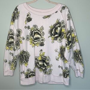 Free People Floral Sweatshirt in Pink and Yellow